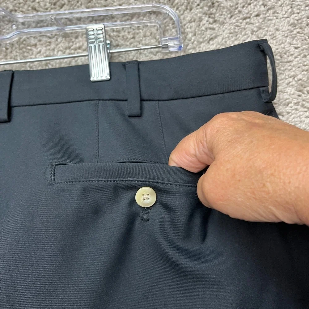Peter Millar Shorts Mens 40 Black Stretch Waistband Flat Front Golf Performance